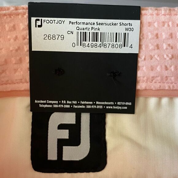 FootJoy Men's Performance Golf Seersucker Shorts Quartz Pink. Size 30. NWT - Picture 8 of 10